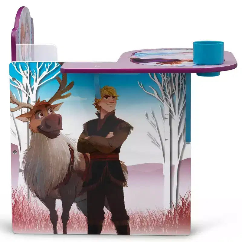 Sedia da scrivania per bambini con contenitore – Design colorato a tema personaggi per bambini dai 3 anni in su