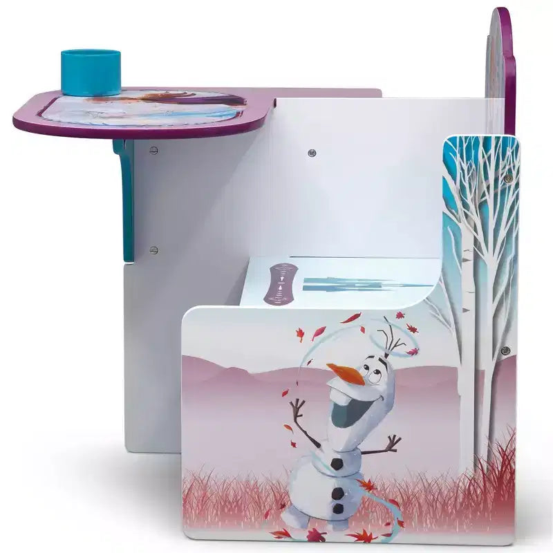 Sedia da scrivania per bambini con contenitore – Design colorato a tema personaggi per bambini dai 3 anni in su