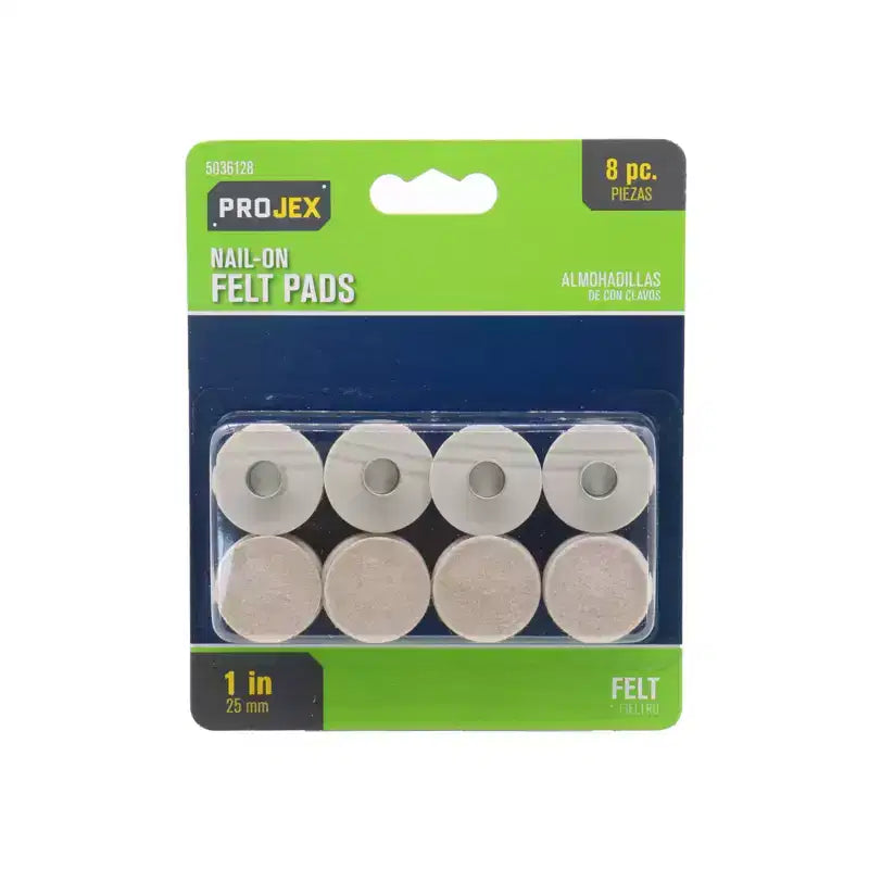 Projex - Felt - Protective Pad - Round - Brown - 1 in. - 8 Pack