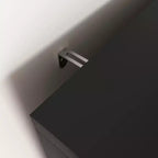 Libreria Alta con Ante in Vetro Temperato – Mobiletto Nero in MDF a 4 Ante, Altezza 160 cm