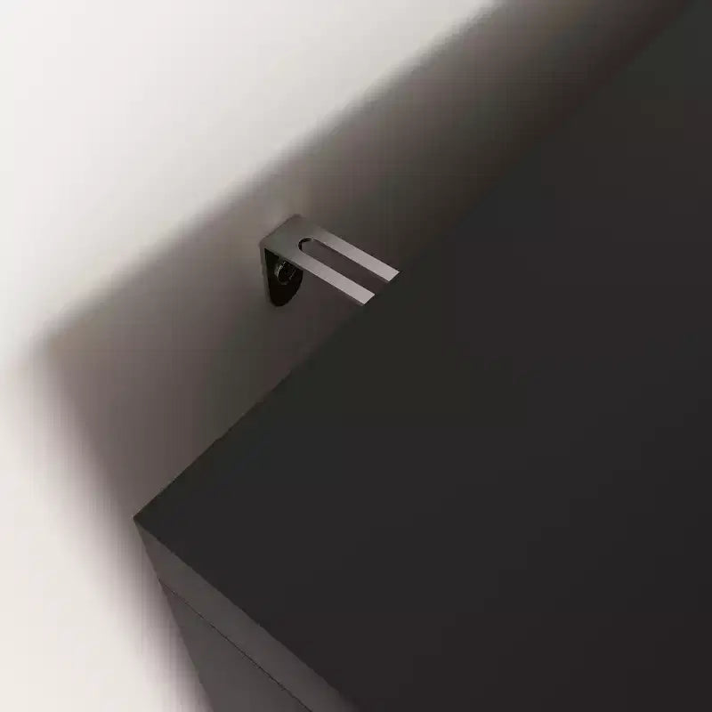 Libreria Alta con Ante in Vetro Temperato – Mobiletto Nero in MDF a 4 Ante, Altezza 160 cm