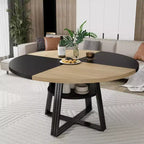 Tavolo da pranzo rotondo per 4-6 persone, Tavolo da cucina in stile rustico da 42 pollici con contenitore, Tavoli da pranzo circolari per cucina, sala da pranzo, soggiorno, sala riunioni, appartamento