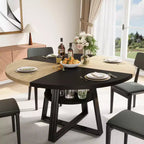 Tavolo da pranzo rotondo per 4-6 persone, Tavolo da cucina in stile rustico da 42 pollici con contenitore, Tavoli da pranzo circolari per cucina, sala da pranzo, soggiorno, sala riunioni, appartamento