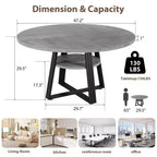 Tavolo da pranzo rotondo per 4-6 persone, Tavolo da cucina in stile rustico da 42 pollici con contenitore, Tavoli da pranzo circolari per cucina, sala da pranzo, soggiorno, sala riunioni, appartamento