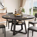 Round Dining Table for 4-6,42Farmhouse Kitchen Table with Storage,Circle Dinner Tables for Kitchen, Dining Room, Living Room, Meeting Room, Apartment