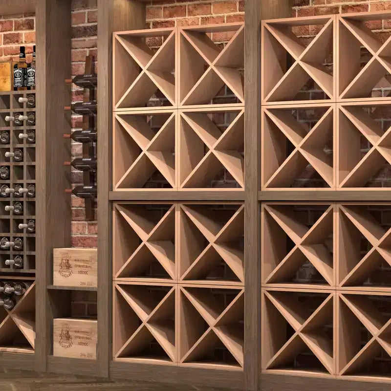 Cantinetta Portabottiglie in Legno Massello Impilabile da 24 Bottiglie – Set da 2, Contiene 48 Bottiglie in Totale