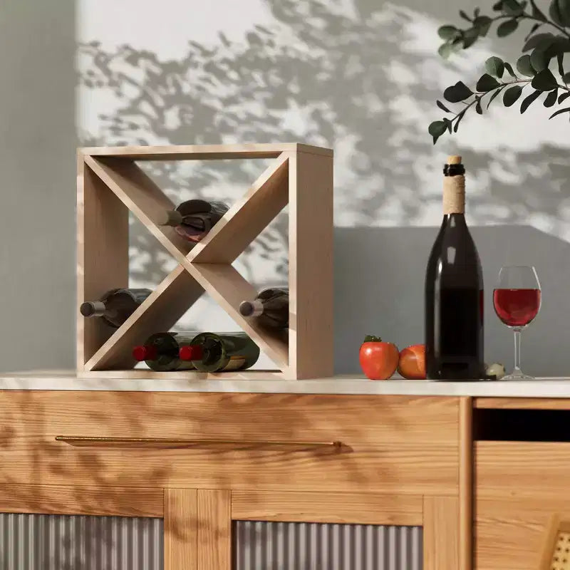 Cantinetta Portabottiglie in Legno Massello Impilabile da 24 Bottiglie – Set da 2, Contiene 48 Bottiglie in Totale