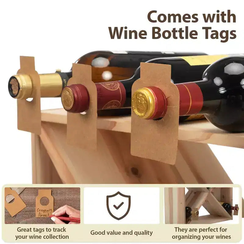 Cantinetta Portabottiglie in Legno Massello Impilabile da 24 Bottiglie – Set da 2, Contiene 48 Bottiglie in Totale