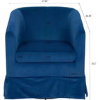 Poltrona di design girevole a 360° da 27" – Cuscino in spugna, struttura in legno, blu
