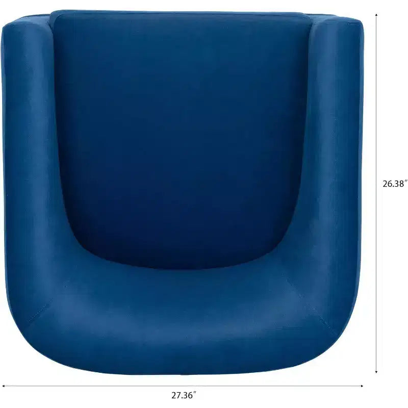 Poltrona di design girevole a 360° da 27" – Cuscino in spugna, struttura in legno, blu