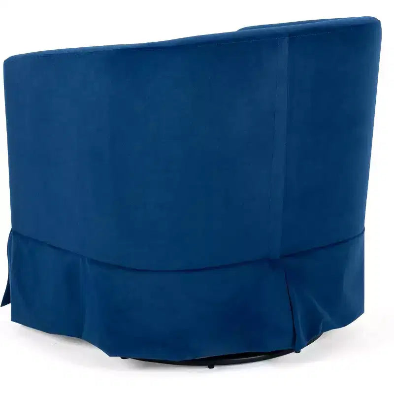 Poltrona di design girevole a 360° da 27" – Cuscino in spugna, struttura in legno, blu