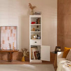 Madia/Dispensa Moderna Indipendente con Vetrina – 1 Cassetto, 3 Ripiani, 190 cm H