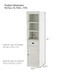 Madia/Dispensa Moderna Indipendente con Vetrina – 1 Cassetto, 3 Ripiani, 190 cm H