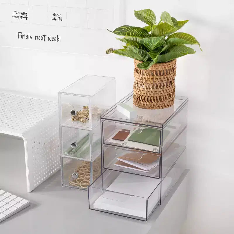 Organizzatore impilabile a 3 cassetti per cucina o dispensa
