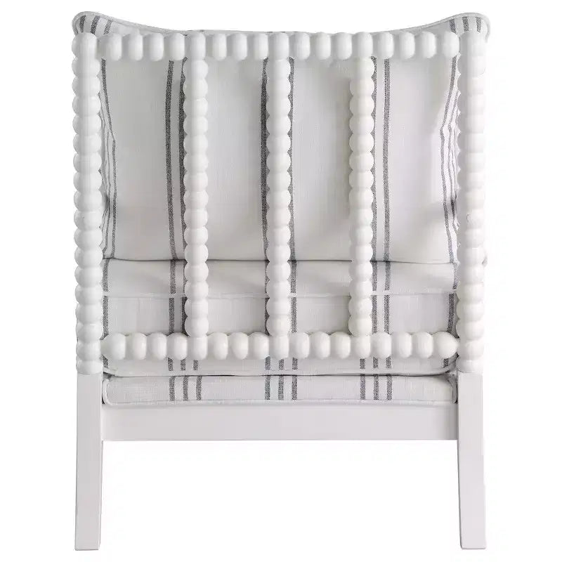 Poltrona accentato Bobbin imbottita bianca e blu marino