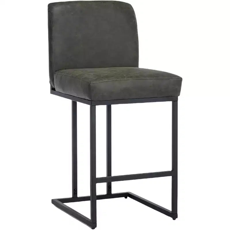 Sgabelli da Bar ad Altezza Bancone con Schienale, Set di 1 Sgabello da Bar in Pelle Imbottita, Altezza Seduta 61 cm per Isola della Cucina, Angolo Colazione o Caffè