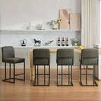 Sgabelli da Bar ad Altezza Bancone con Schienale, Set di 1 Sgabello da Bar in Pelle Imbottita, Altezza Seduta 61 cm per Isola della Cucina, Angolo Colazione o Caffè
