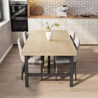 70.87 Grande tavolo da pranzo rustico in legno per 6 persone, con robuste gambe in metallo nero, tavolo da patio rettangolare industriale per cucina, sala da pranzo
