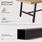 70.87 Grande tavolo da pranzo rustico in legno per 6 persone, con robuste gambe in metallo nero, tavolo da patio rettangolare industriale per cucina, sala da pranzo
