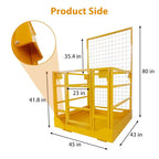 Gabbia di Sicurezza per Carrello Elevatore 43x45" – Cestello Uomo Resistente, Capacità 1300 LIBBRE, 2 Persone