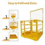 Gabbia di Sicurezza per Carrello Elevatore 43x45" – Cestello Uomo Resistente, Capacità 1300 LIBBRE, 2 Persone