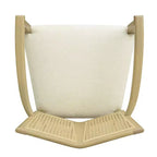 Set di 2 Poltrone Imbottite in Tessuto – Schienale in Rattan e Gambe in Legno Massello, Naturale