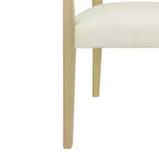 Set di 2 Poltrone Imbottite in Tessuto – Schienale in Rattan e Gambe in Legno Massello, Naturale