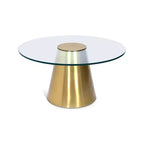Meridian Furniture,Glassimo Brushed Gold Coffee Table