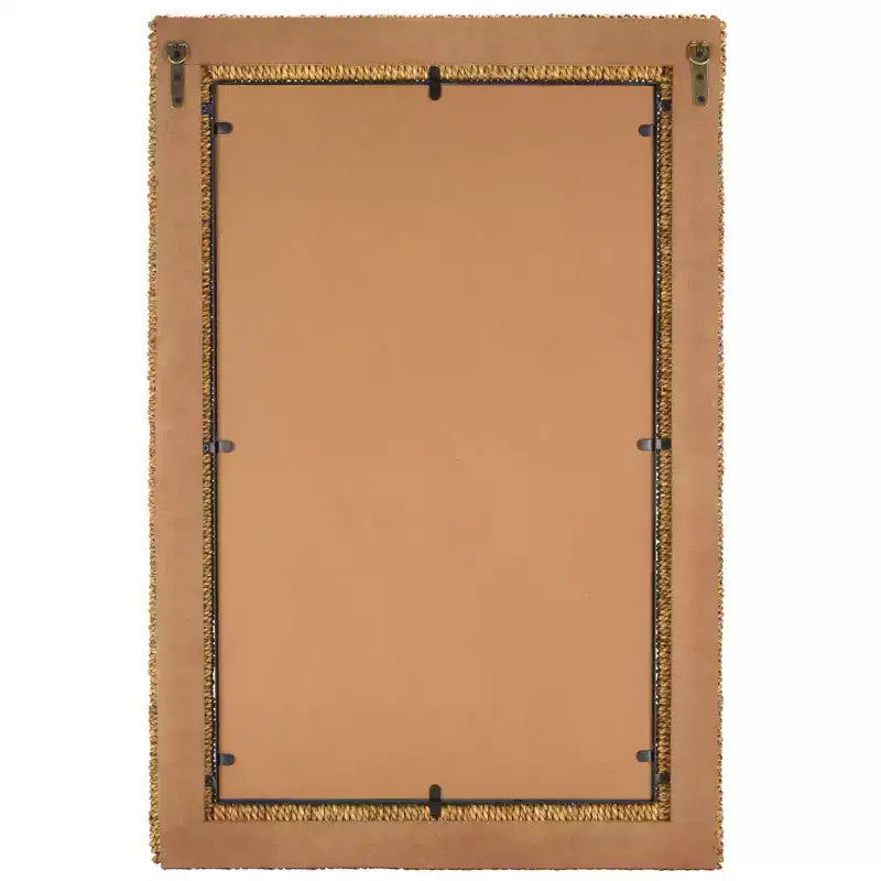 Specchio Rettangolare da Parete – Cornice in MDF Naturale e Nera, 60x90 cm