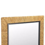 Specchio Rettangolare da Parete – Cornice in MDF Naturale e Nera, 60x90 cm