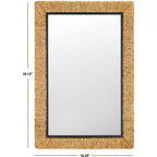 Specchio Rettangolare da Parete – Cornice in MDF Naturale e Nera, 60x90 cm