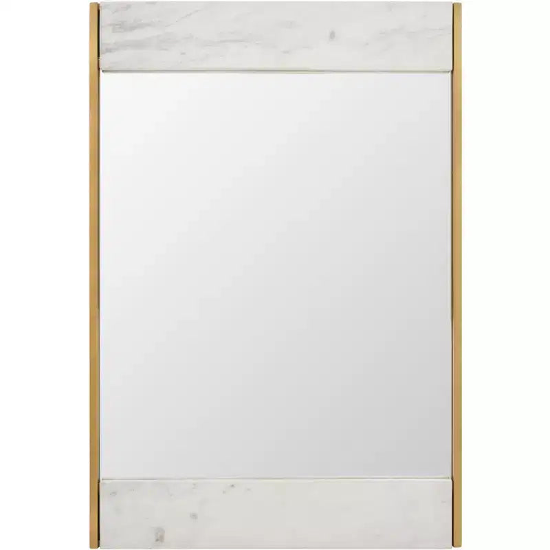 Kandi Faux Marble Mirror - 24 x 36 - CMI1006 - White/Brass - Safavieh