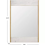 Specchio Reclinabile Finto Marmo – 24x36 Cornice Bianca e Ottone, Ferro e MDF