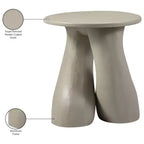 Tavolino rotondo Art Déco – Alluminio verniciato a polvere color crema, 43 cm H, portata 50 kg