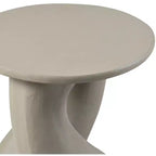 Tavolino rotondo Art Déco – Alluminio verniciato a polvere color crema, 43 cm H, portata 50 kg