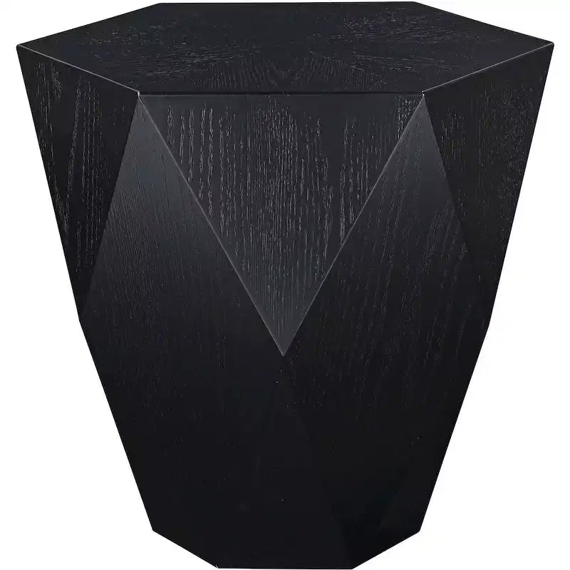 Tavolino Nero a Forma di Diamante – Impiallacciatura in Rovere e MDF, Design Contemporaneo