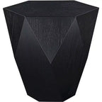 Tavolino Nero a Forma di Diamante – Impiallacciatura in Rovere e MDF, Design Contemporaneo