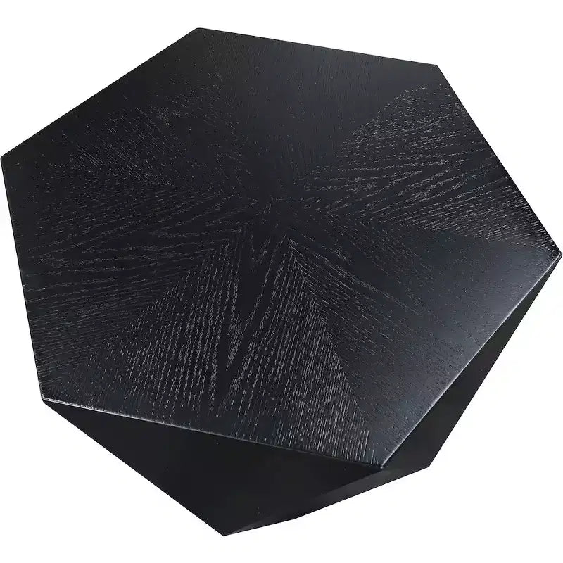 Tavolino Nero a Forma di Diamante – Impiallacciatura in Rovere e MDF, Design Contemporaneo
