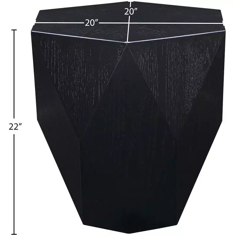 Tavolino Nero a Forma di Diamante – Impiallacciatura in Rovere e MDF, Design Contemporaneo