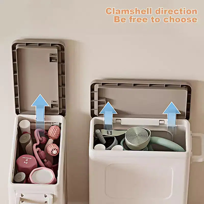 Confezione da 2 cesti portabiancheria grandi su ruote con coperchio, cesti portabiancheria pieghevoli in plastica da 123 litri con ruote, organizer senza installazione per lavanderia di casa