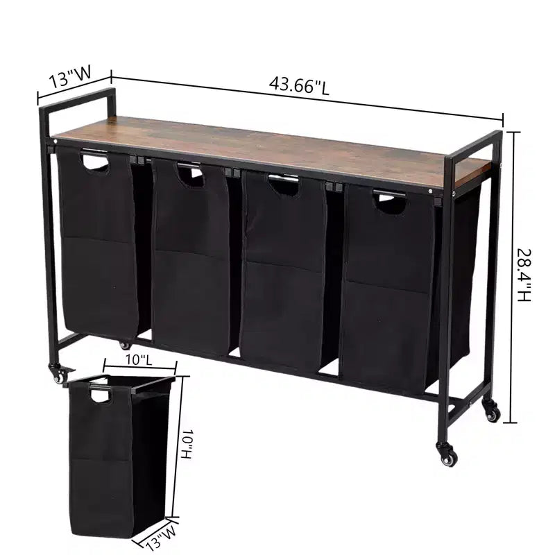 Cesto Portabiancheria Grande Capacità con Ripiano Regolabile, 2/3/4 Cesti Estraibili in Oxford, Organizzatore per la Biancheria Diviso per Bagno, Camera da Letto, Dormitorio