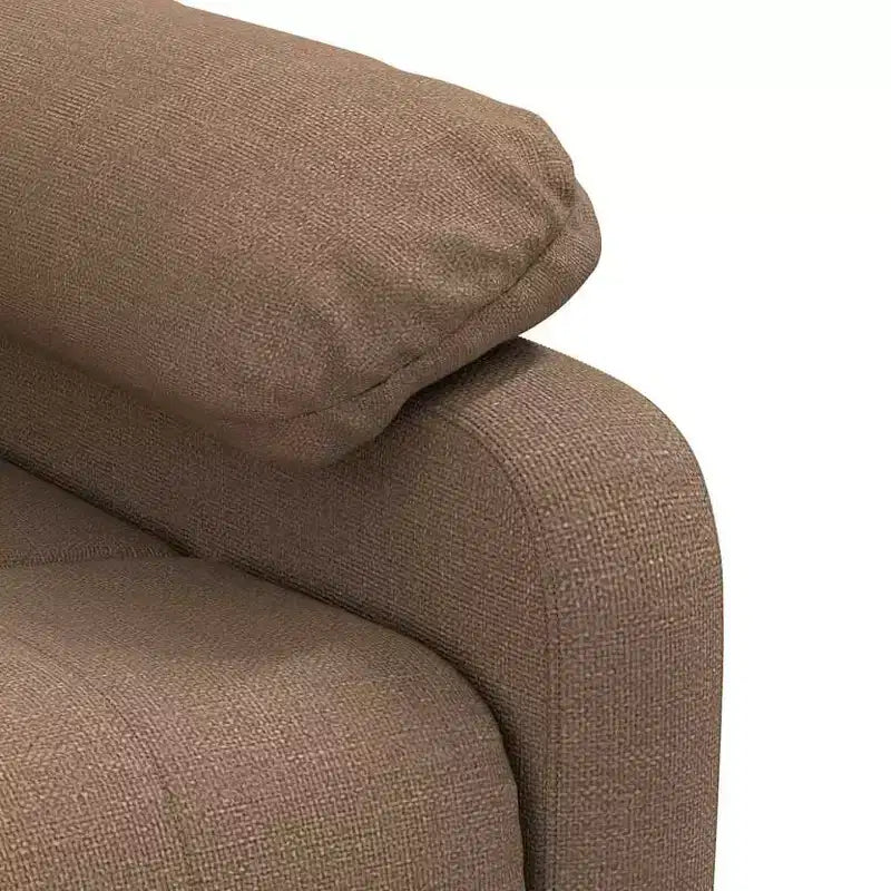 Poltrona Reclinabile Grande per Massaggi – Tessuto Marrone, Schienale e Poggiapiedi Regolabili