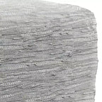 Pouf Contenitore in Pelle Intrecciata Quadrato – 45x45x35 cm, Portata 113 kg, Imbottitura in Polistirolo