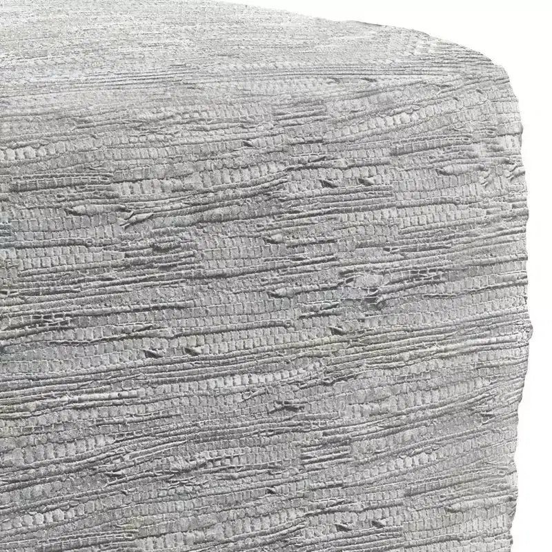 Pouf Contenitore in Pelle Intrecciata Quadrato – 45x45x35 cm, Portata 113 kg, Imbottitura in Polistirolo