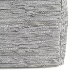 Pouf Contenitore in Pelle Intrecciata Quadrato – 45x45x35 cm, Portata 113 kg, Imbottitura in Polistirolo
