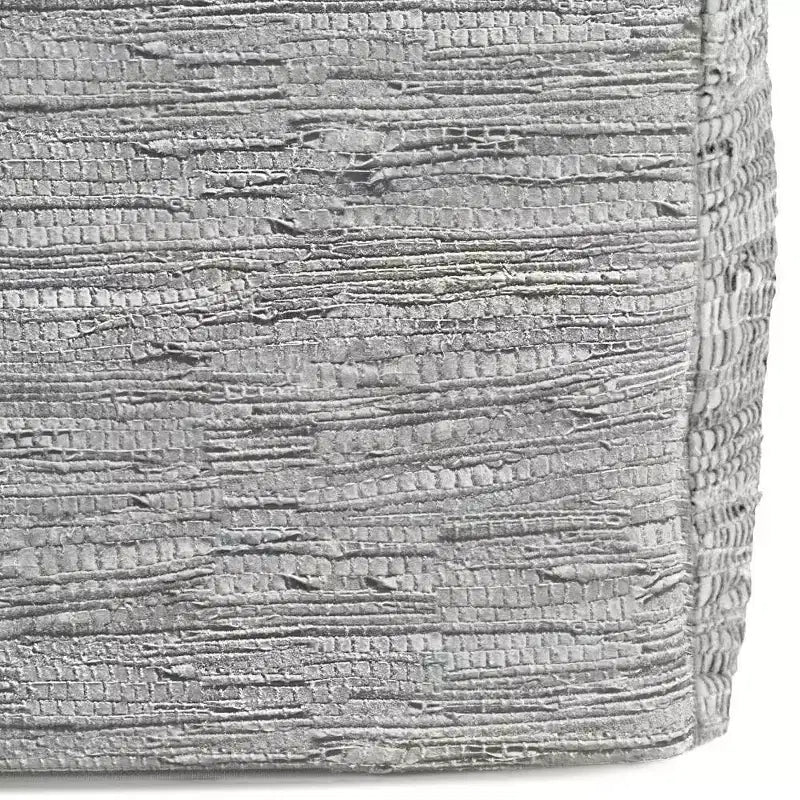 Pouf Contenitore in Pelle Intrecciata Quadrato – 45x45x35 cm, Portata 113 kg, Imbottitura in Polistirolo