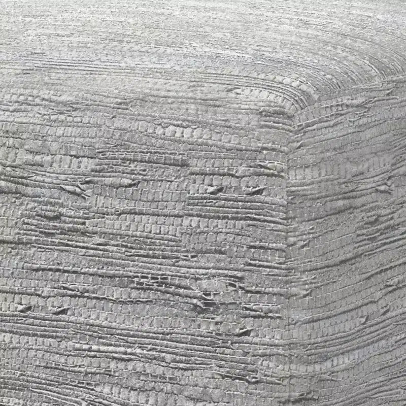 Pouf Contenitore in Pelle Intrecciata Quadrato – 45x45x35 cm, Portata 113 kg, Imbottitura in Polistirolo
