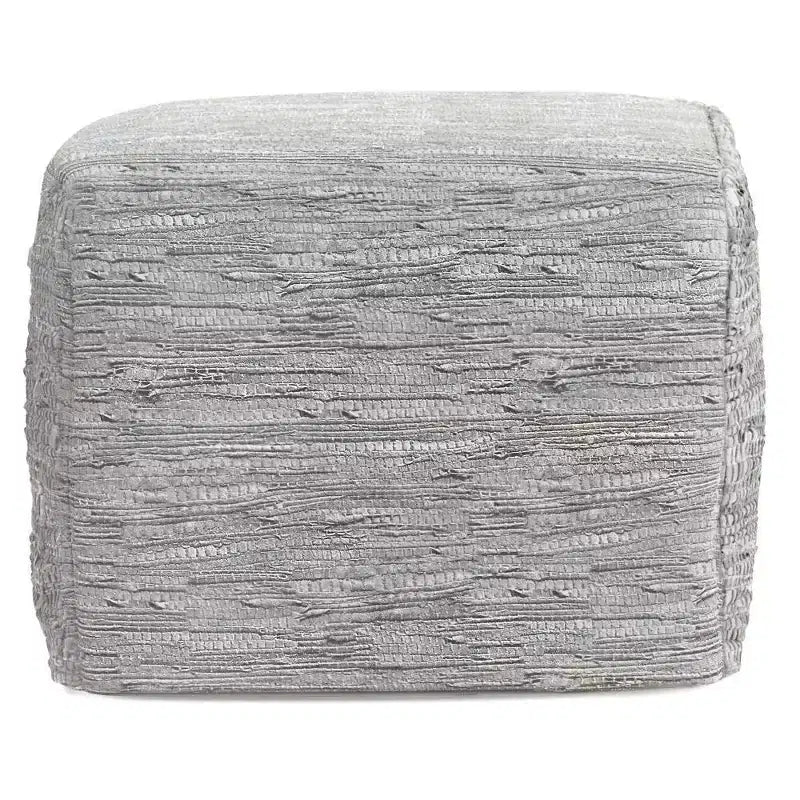 Pouf Contenitore in Pelle Intrecciata Quadrato – 45x45x35 cm, Portata 113 kg, Imbottitura in Polistirolo