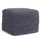 Pouf Contenitore in Pelle Intrecciata Quadrato – 45x45x35 cm, Portata 113 kg, Imbottitura in Polistirolo