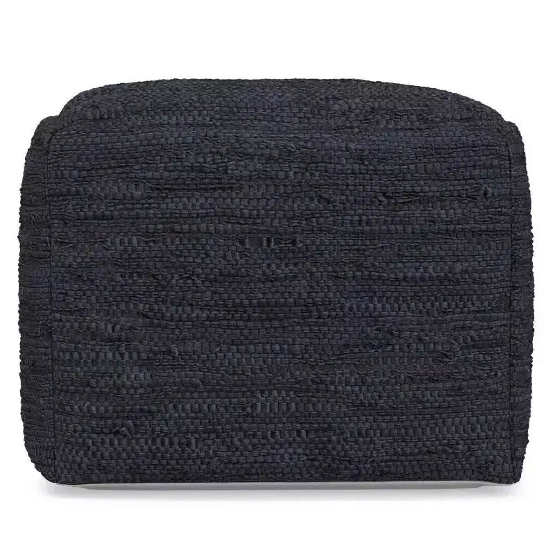Pouf Contenitore in Pelle Intrecciata Quadrato – 45x45x35 cm, Portata 113 kg, Imbottitura in Polistirolo